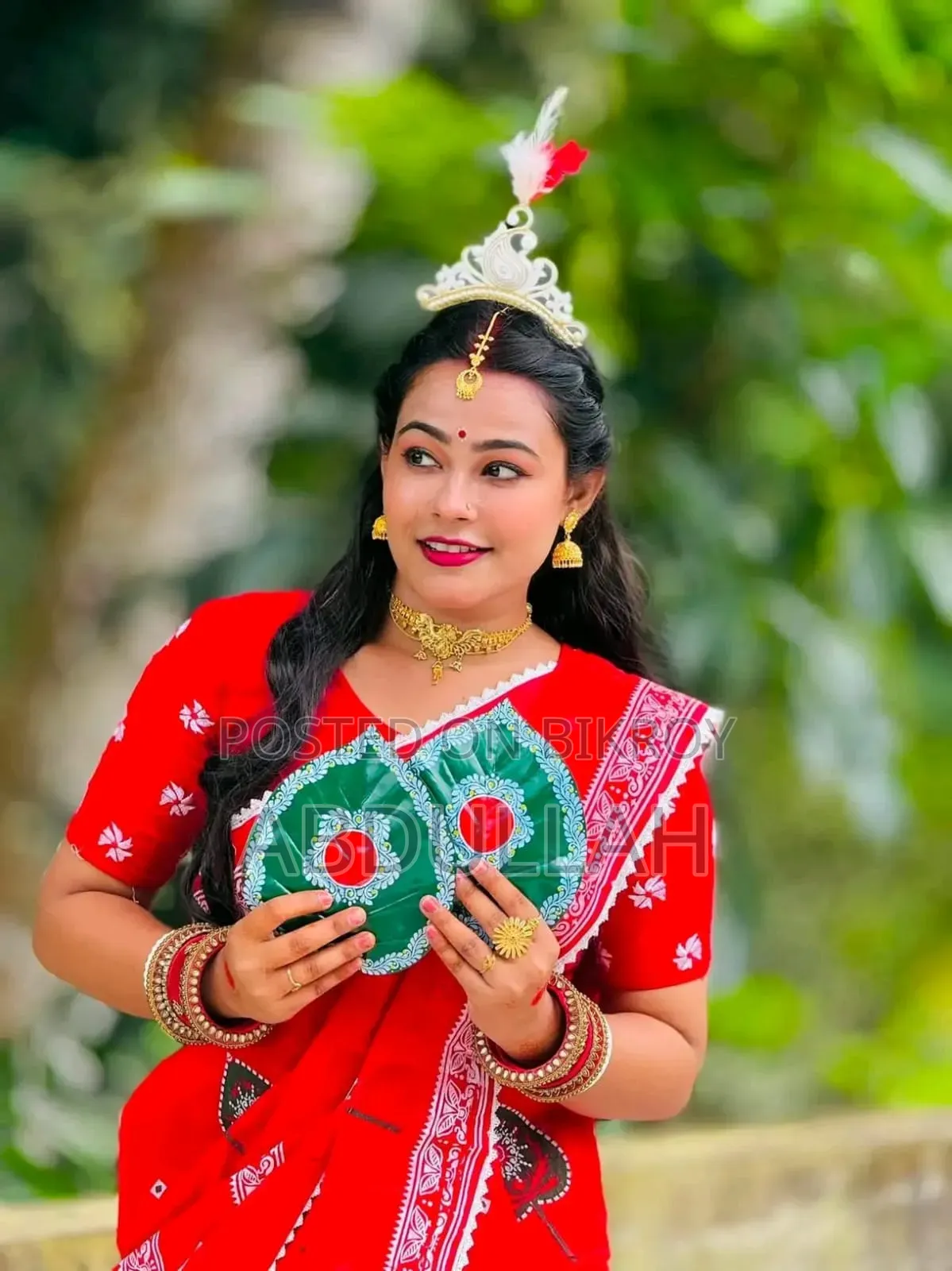 পূজা স্পেশাল পান পাতা শাড়ি