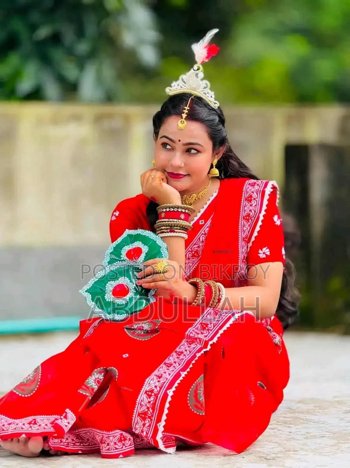 পূজা স্পেশাল পান পাতা শাড়ি