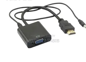 HDMI to VGA Adapter Converter With Sound Cable/Audio Port ***Black***