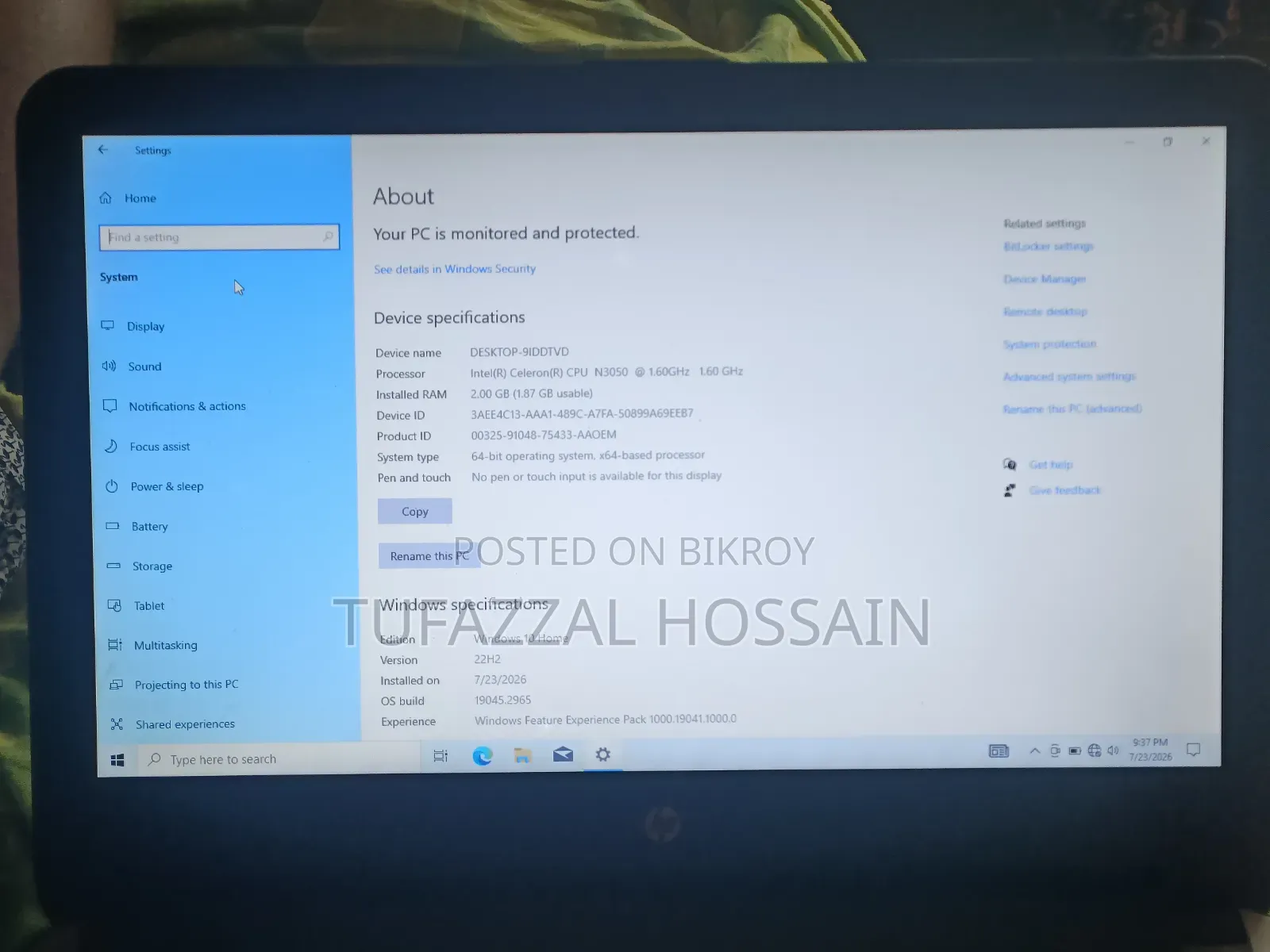 Laptop HP Compaq 6910p 2GB Intel Core I5 HDD 16 GB