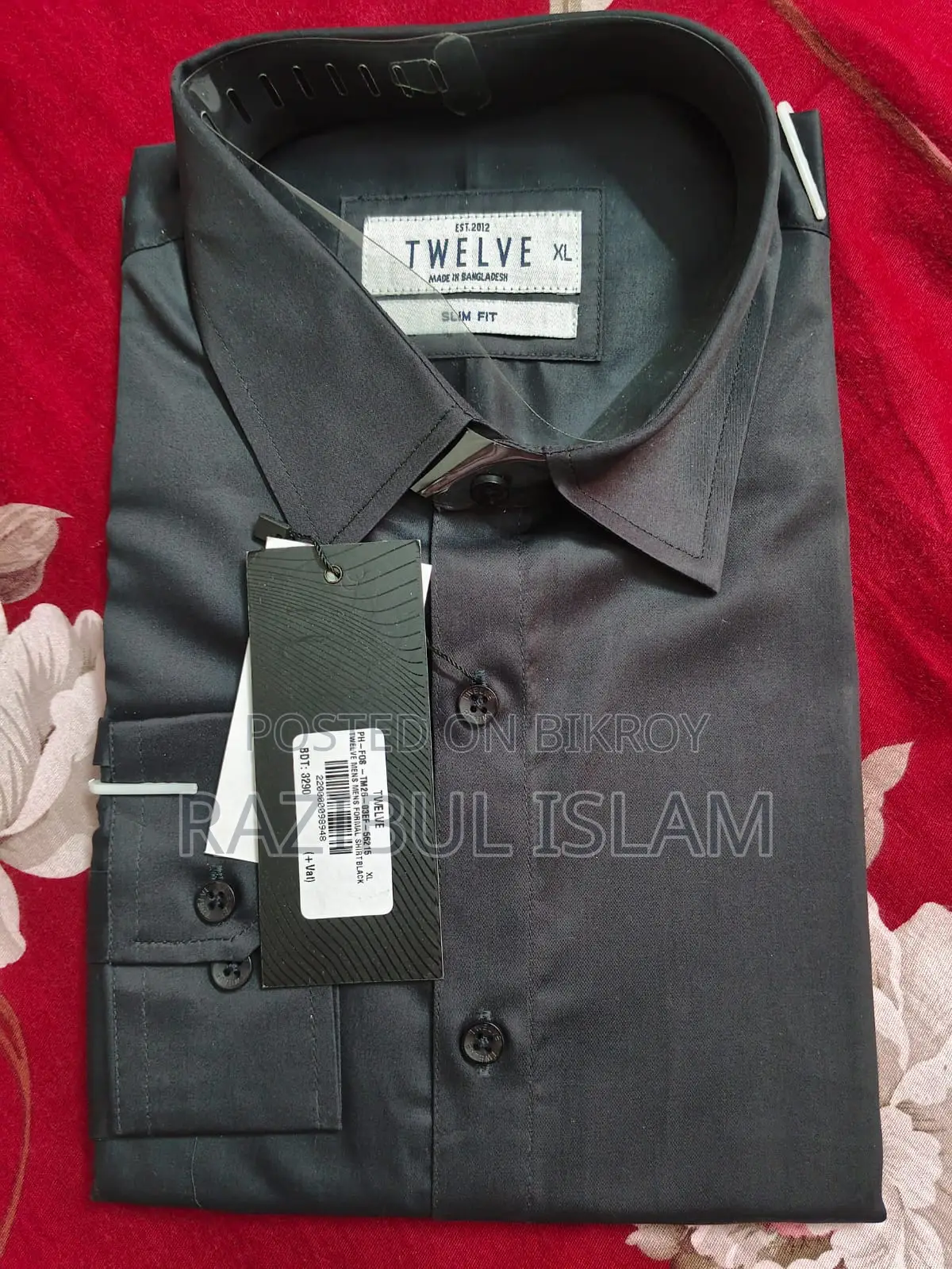 Black Color TWELVE Brand Mens Formal NEW Shirt Sell