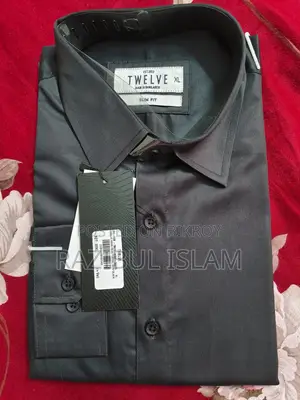 Black Color TWELVE Brand Mens Formal NEW Shirt Sell