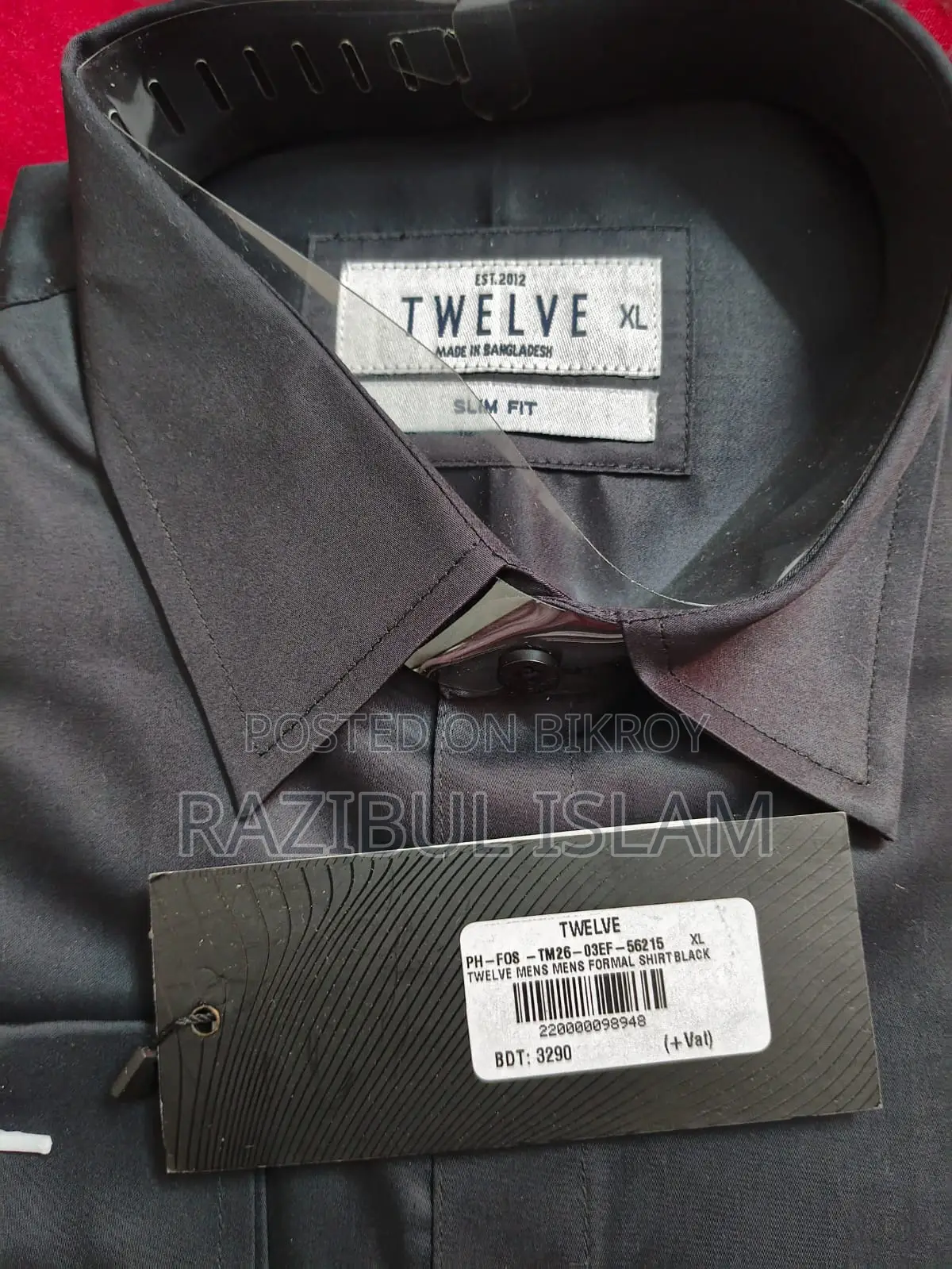Black Color TWELVE Brand Mens Formal NEW Shirt Sell