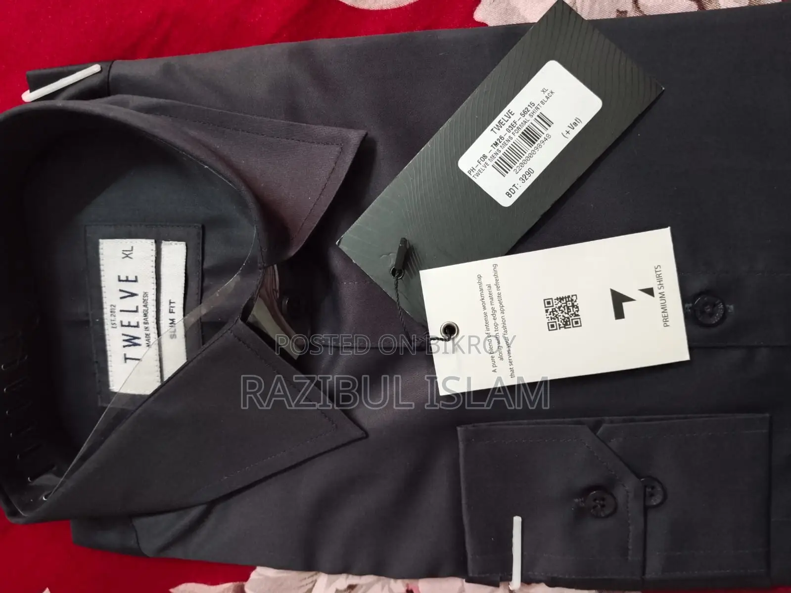 Black Color TWELVE Brand Mens Formal NEW Shirt Sell