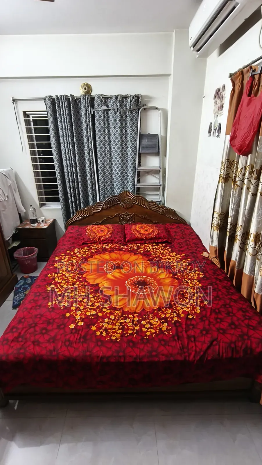 ৬×৭ ফিট শেগুন কাঠের খাট বিক্রি হবে