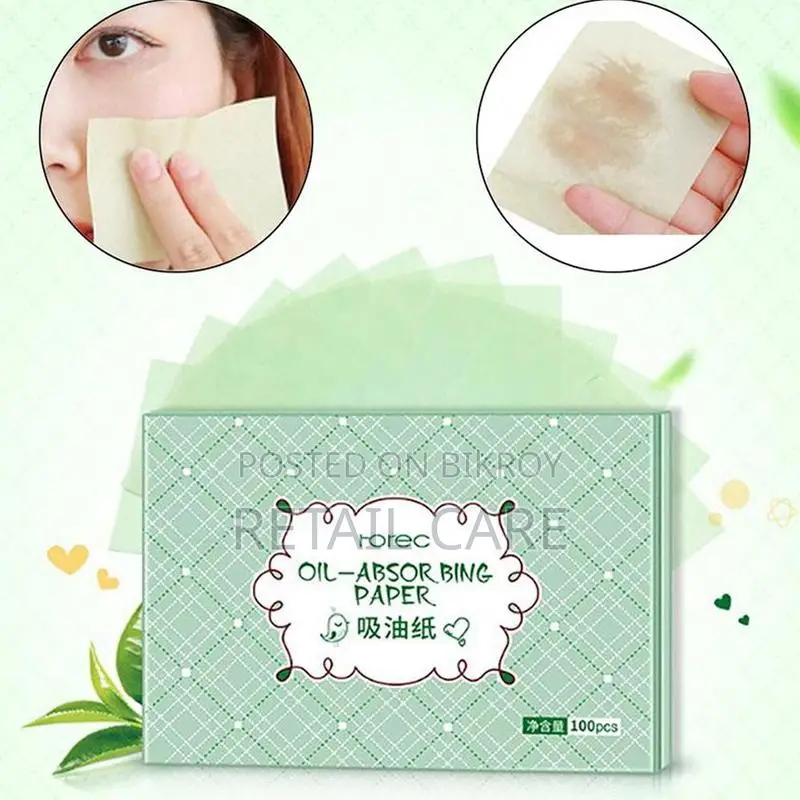 100pcs Face Oil Blotting Paper – Oil Absorbing Sheets for Oily Skin