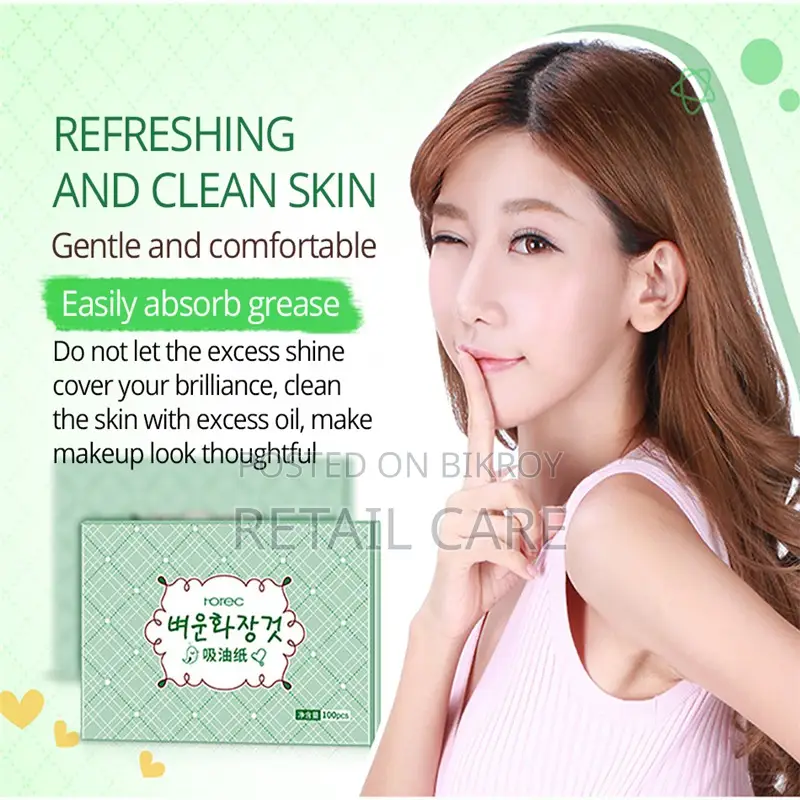 100pcs Face Oil Blotting Paper – Oil Absorbing Sheets for Oily Skin