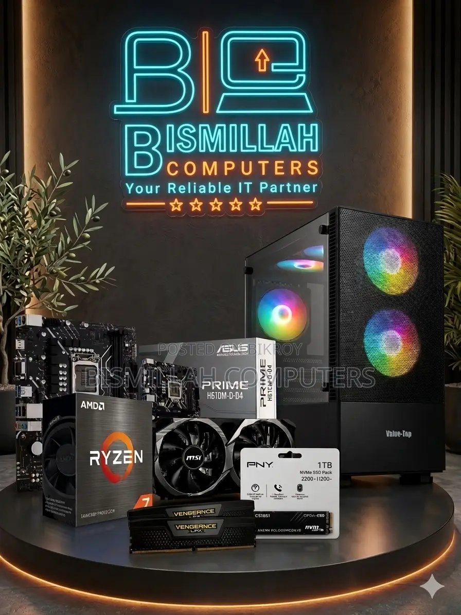 New Desktop Computer MSI Model 8GB AMD Ryzen 5 SSD 256GB