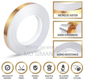 Golden । Self-Adhesive 1-Line Waterproof Tiles Gap Tape (1×5000 Cm)