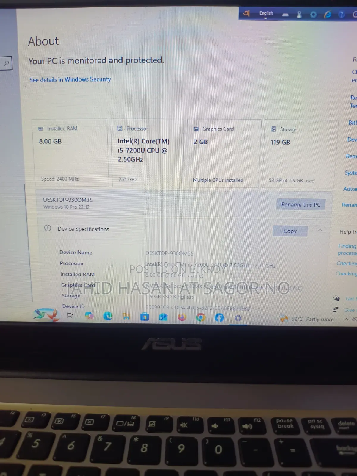 Laptop ASUS Vivobook 14 OLED 8GB Intel Core I5 SSD 128GB