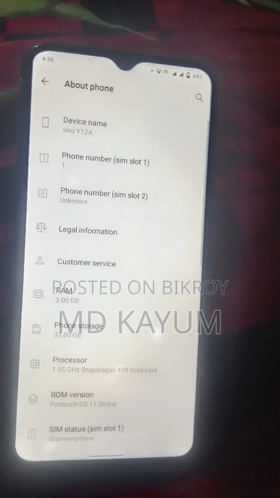 Vivo Y12 32 GB Black