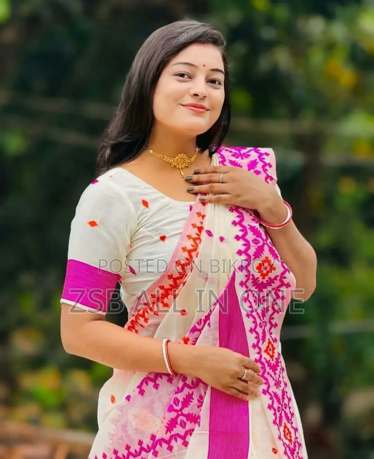 Half Silk Screen Print Saree