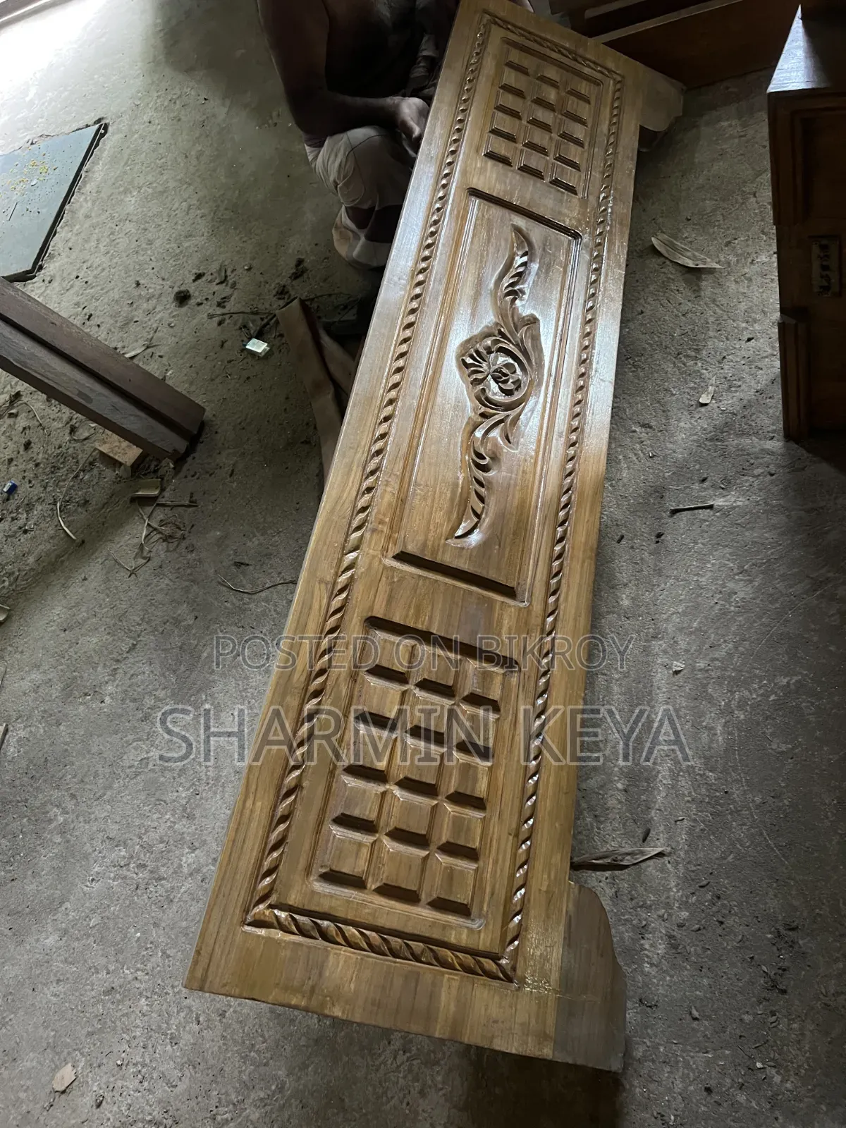 সেগুন কাঠের কিং সাইজের খাট ৬'-৭'
