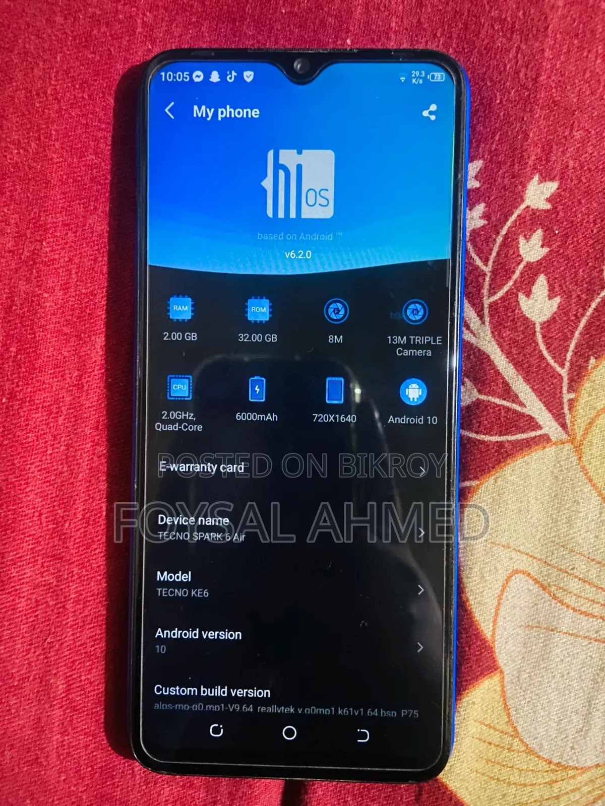 Tecno Spark 6 Air 32 GB Blue