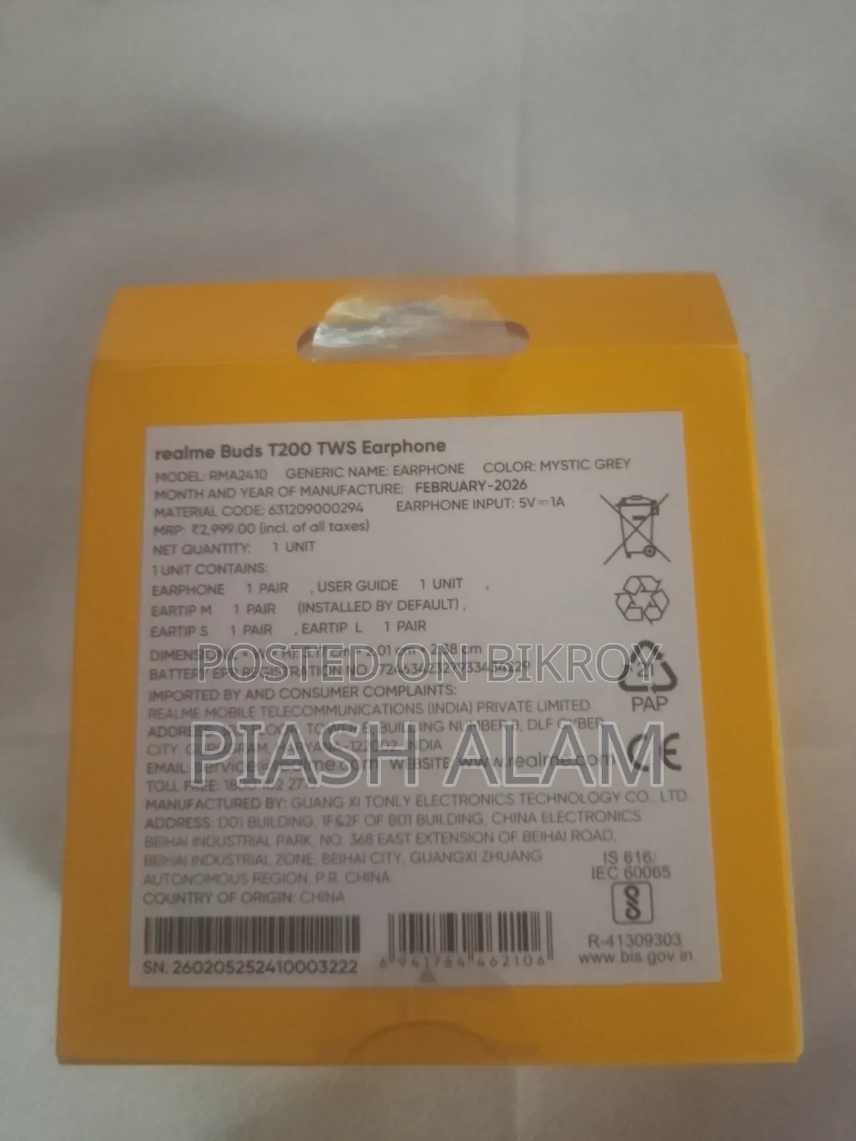 Realme Buds T200 Full Fresh