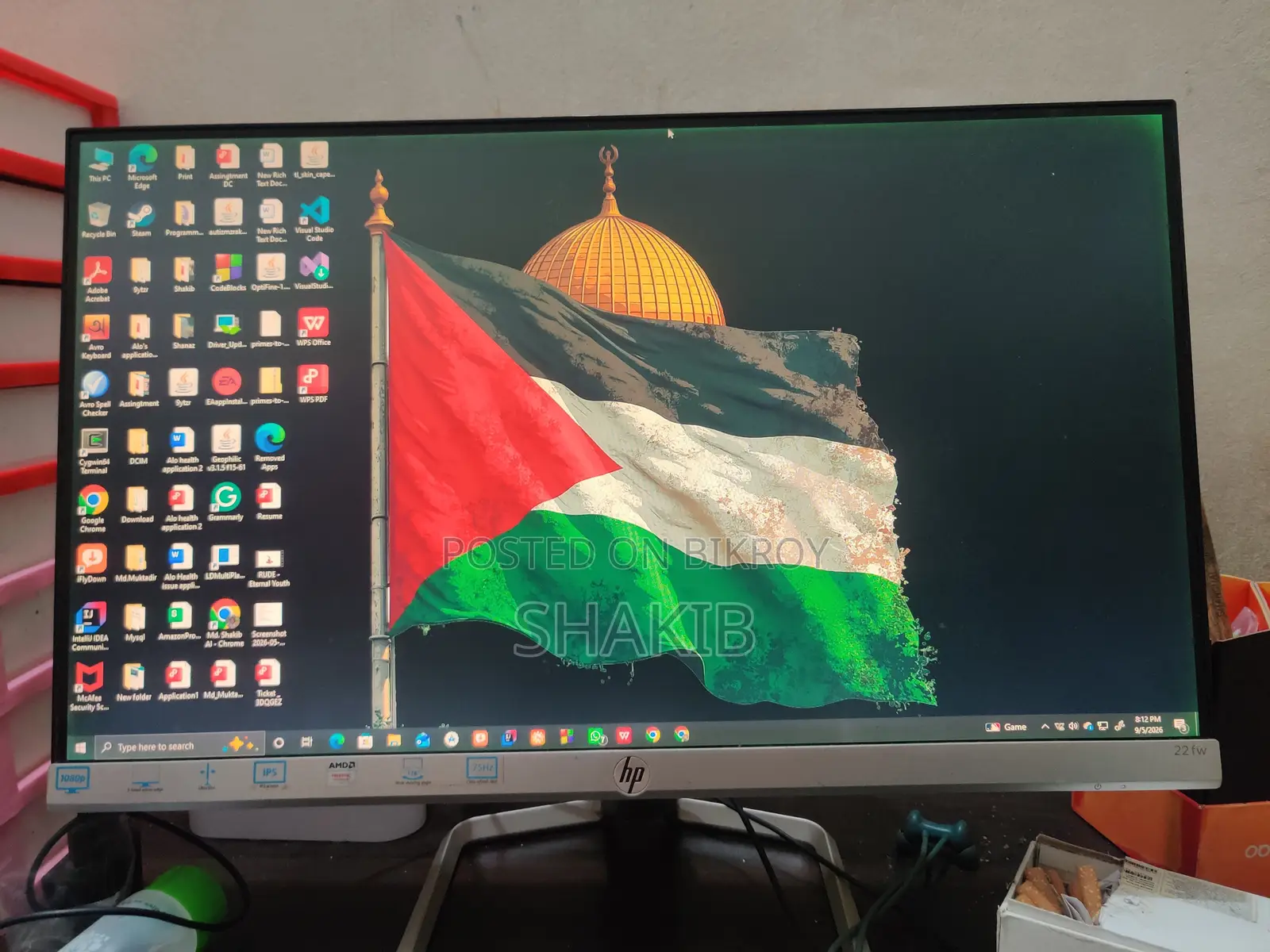 HP 22fw IPS Anti-Glare Full-Hd 21.5 Inch VGA HDMI Monitor #3KS60AA