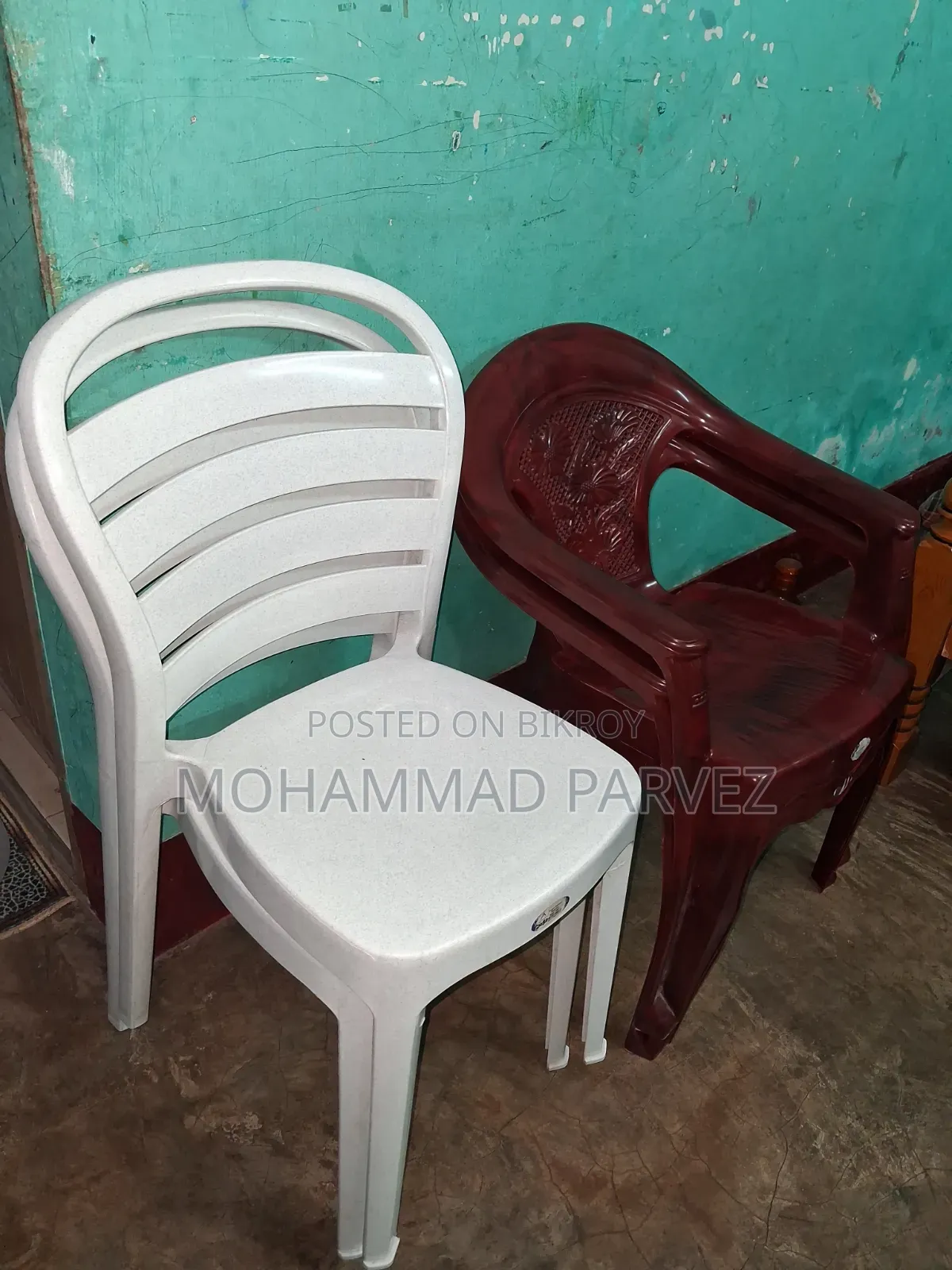 RFL Chair (Maroon Color)/Akij Plastics Chair (White Color)