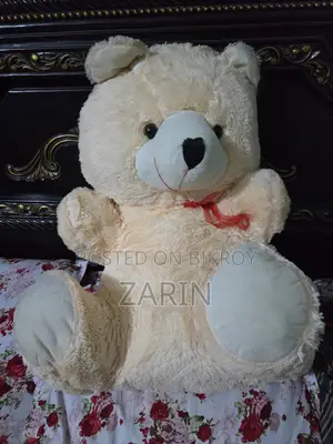 Large, Light Cream-Colored Plush Teddy Bear