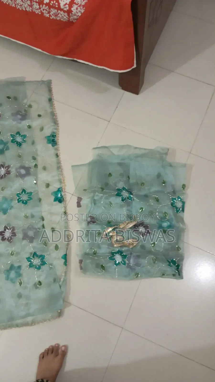 Muslin Organza Saree Ekdom New Ekbare O Use Hoini