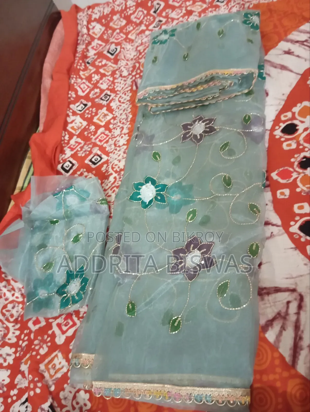 Muslin Organza Saree Ekdom New Ekbare O Use Hoini