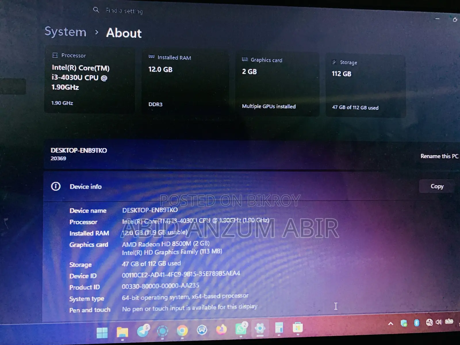 Laptop Lenovo G40 12GB Intel Core I3 SSD 128GB