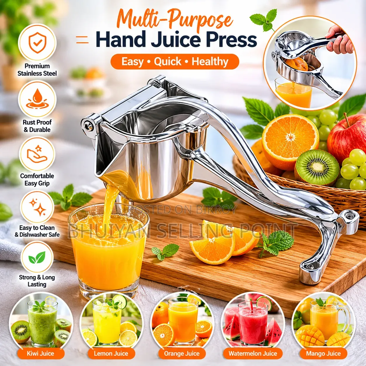 Aluminum Alloy Manual Juicer Processor