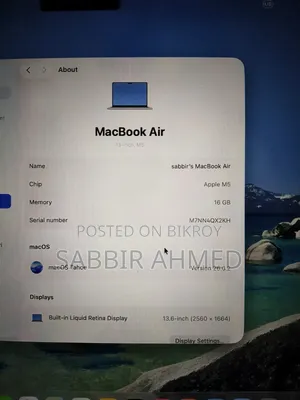 Laptop Apple MacBook Air 16GB Apple M5 SSD 512GB