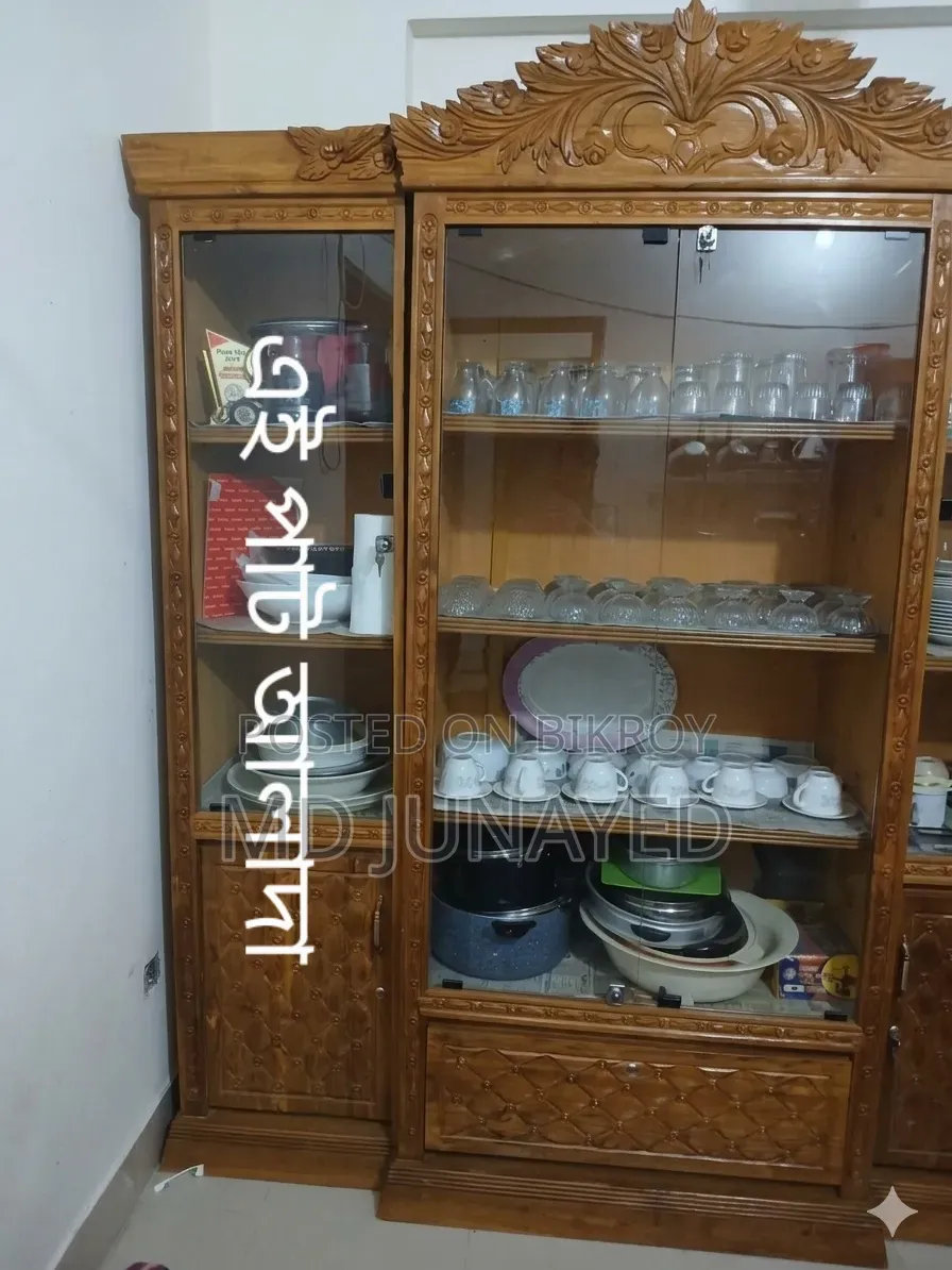 সেগুন কাঠের ওয়াল শোকেচ