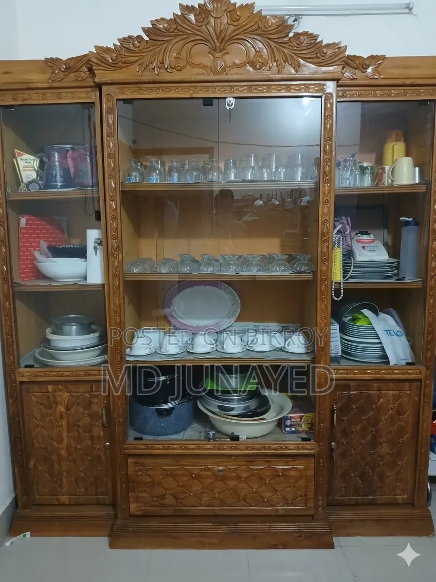 সেগুন কাঠের ওয়াল শোকেচ