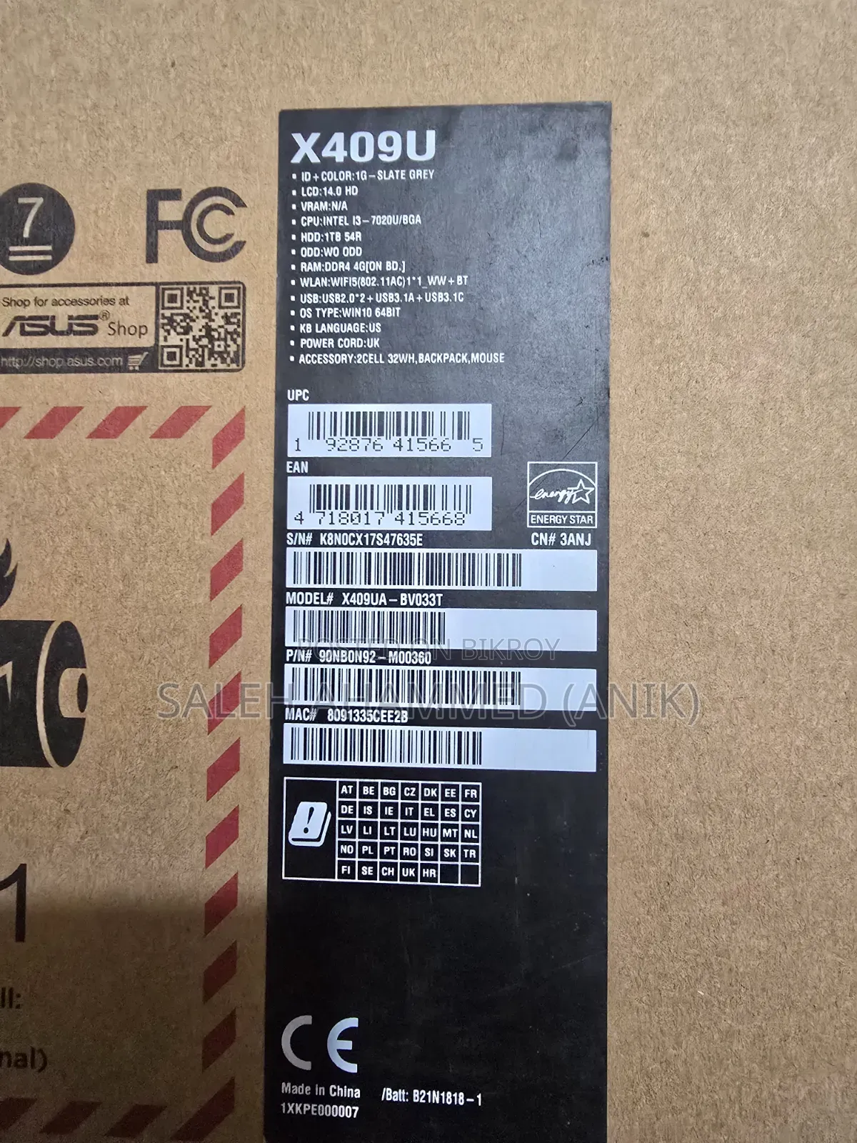 Laptop ASUS 4GB Intel Core I3 HDD 1T