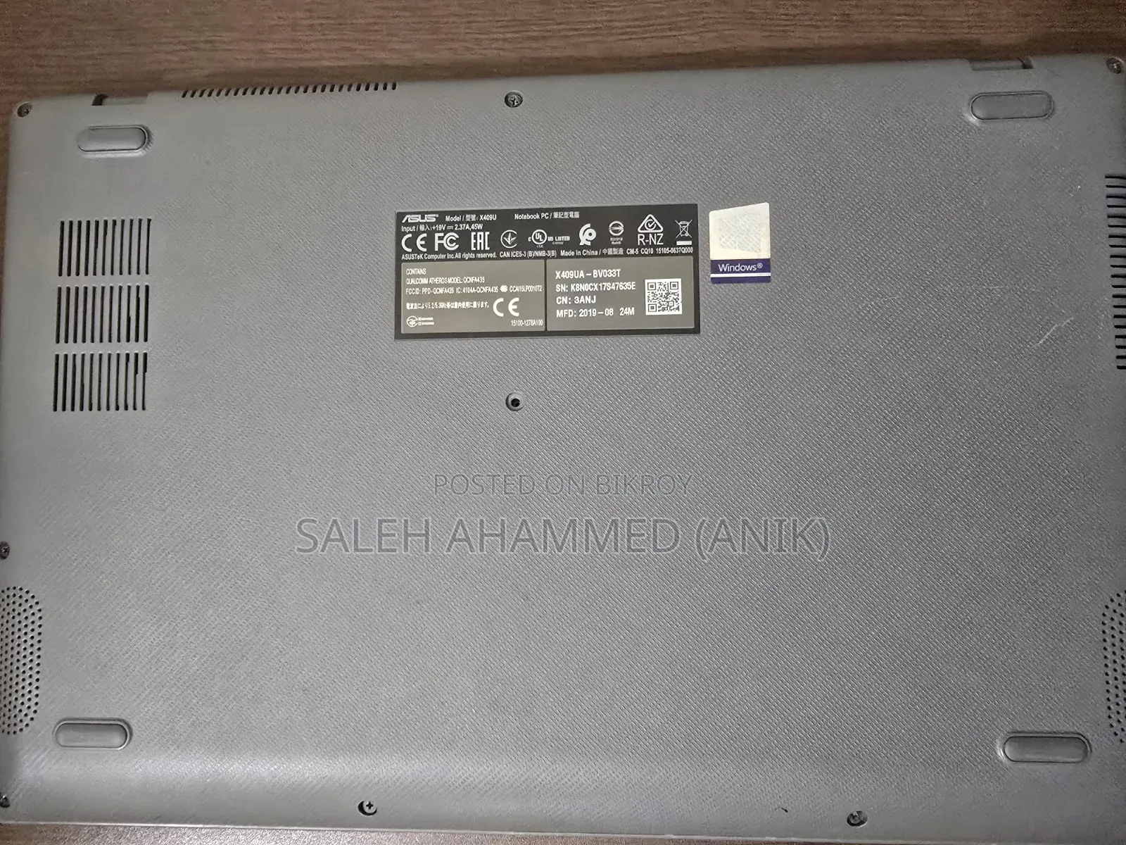 Laptop ASUS 4GB Intel Core I3 HDD 1T