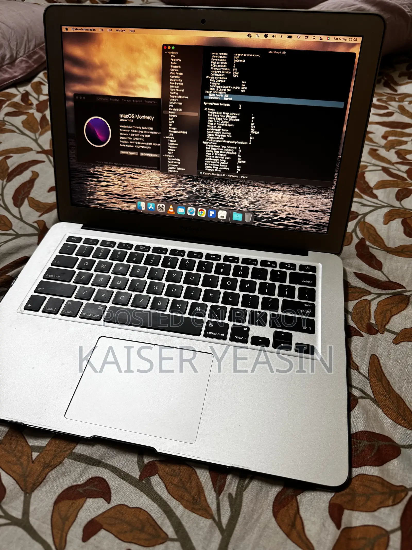 Laptop Apple MacBook Air 2015 4GB Intel Core I5 SSD 128GB