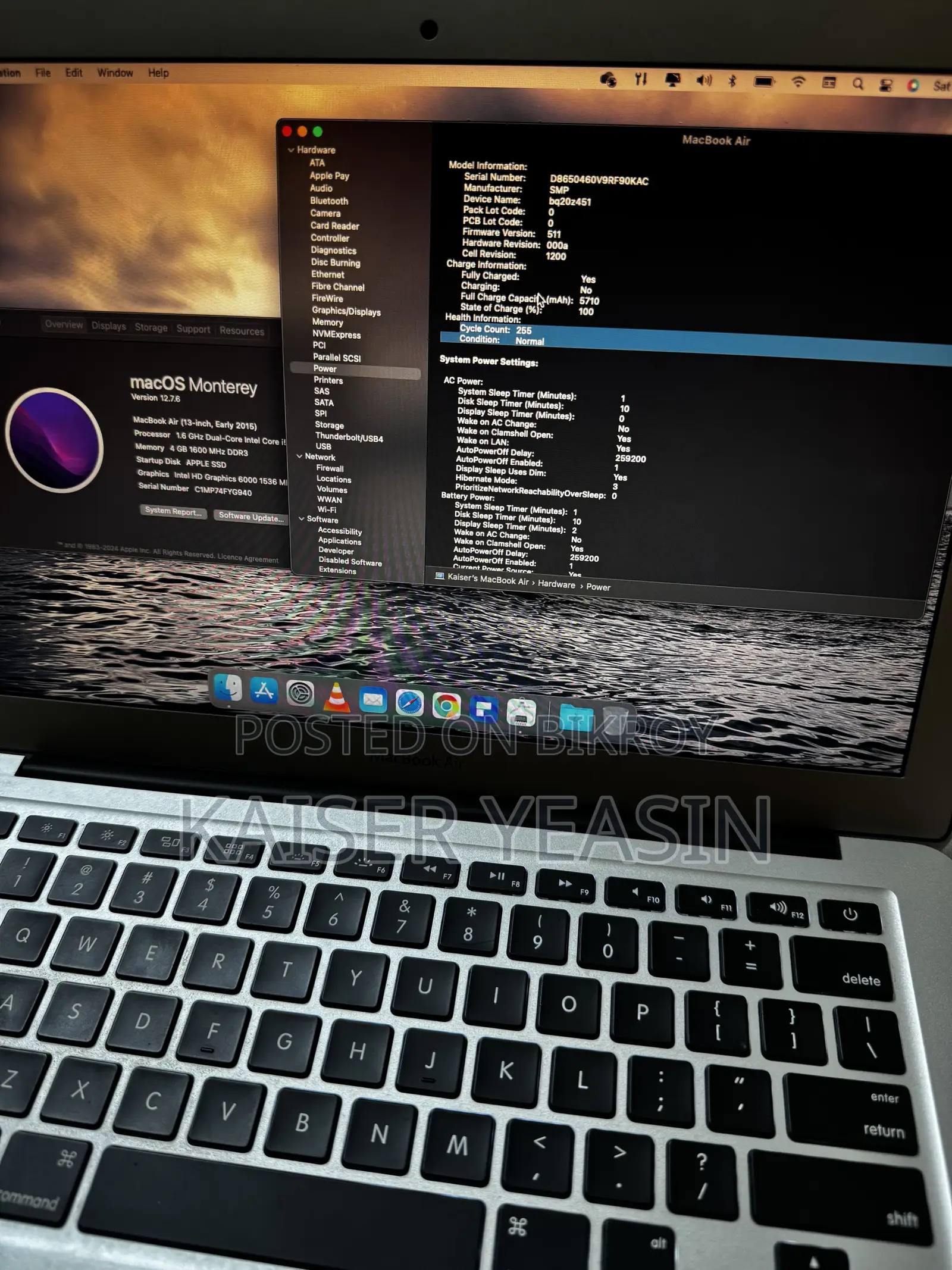 Laptop Apple MacBook Air 2015 4GB Intel Core I5 SSD 128GB