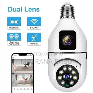 V380 PTz Wifi Dual Lens Bulb IP Night Vision Cc Camera(ydjushd)