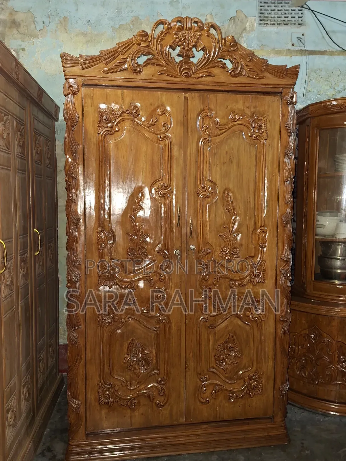 সেগুন কাঠের নতুন আলমারি(প্রিমিয়াম বার্মা সেগুন)