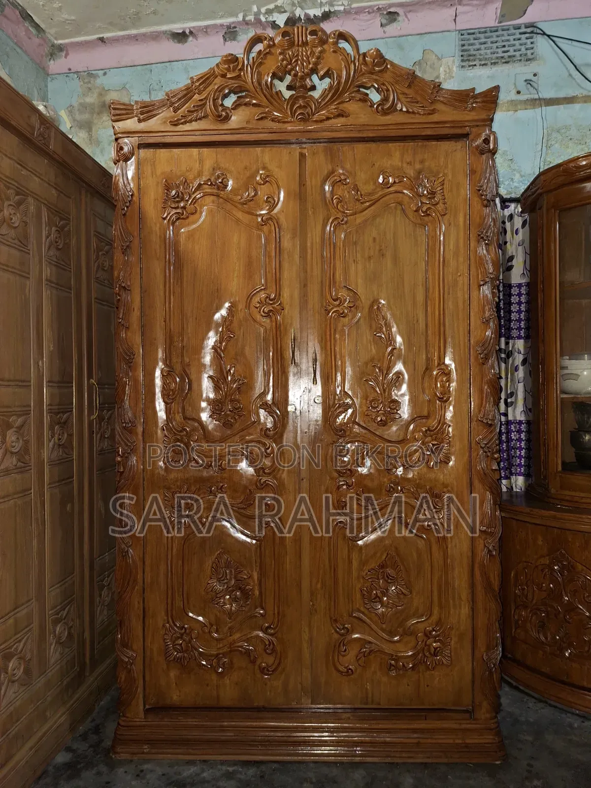 সেগুন কাঠের নতুন আলমারি(প্রিমিয়াম বার্মা সেগুন)