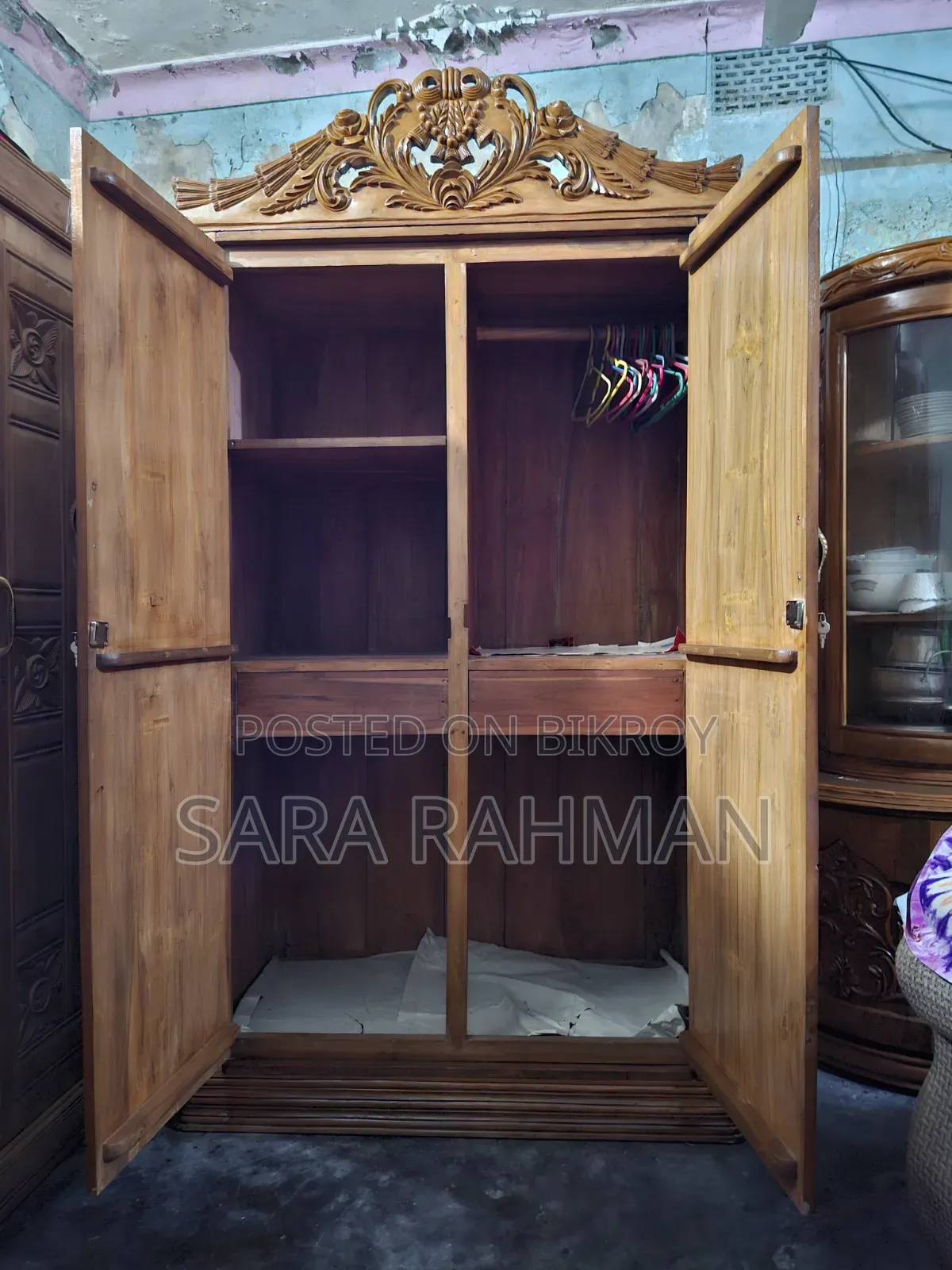 সেগুন কাঠের নতুন আলমারি(প্রিমিয়াম বার্মা সেগুন)