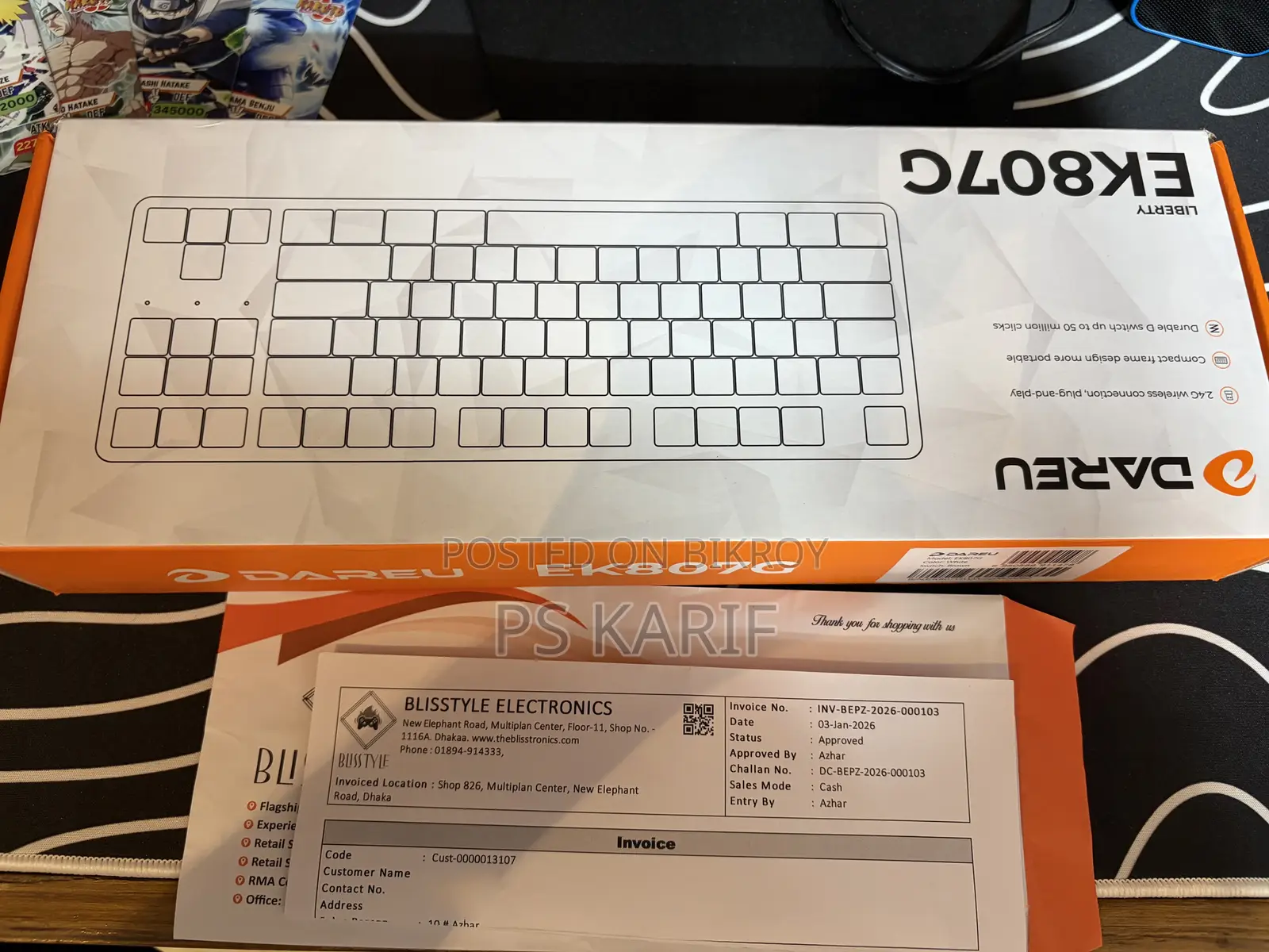 [Almost Brand New] Dareu EK807G TKL Wireless Mechanical Keyboard