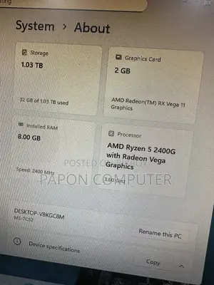 Desktop Computer 8GB AMD Ryzen 5 HDD+SSD 1T