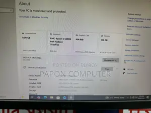 Desktop Computer 8GB AMD Ryzen 5 SSD 128GB