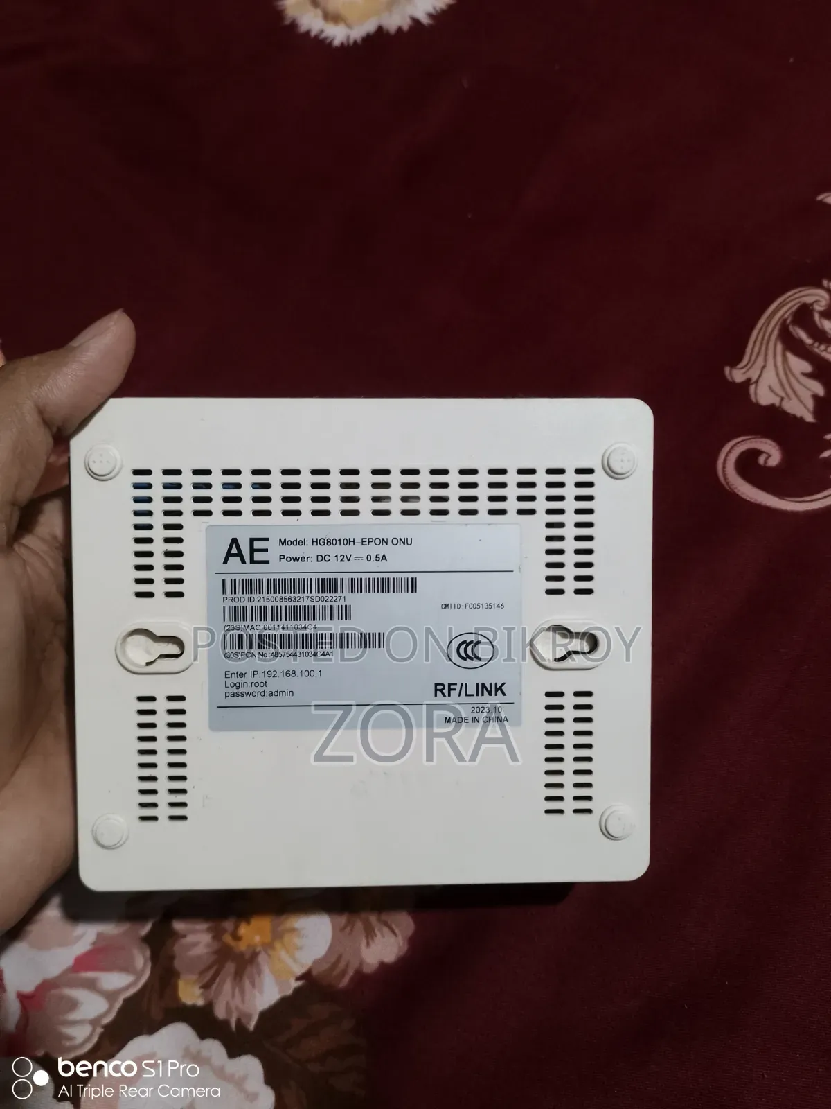 Huawei Hg8010 Epon Onu Tenda F3 Router Combo
