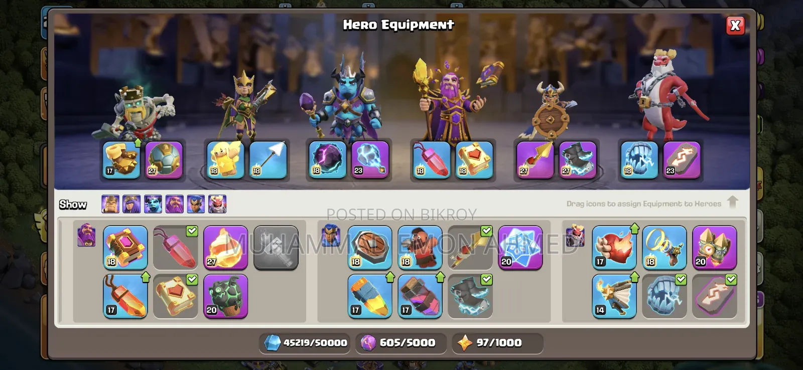 Clash of Clans TH18 Account – Max Heroes, 95% Max Base