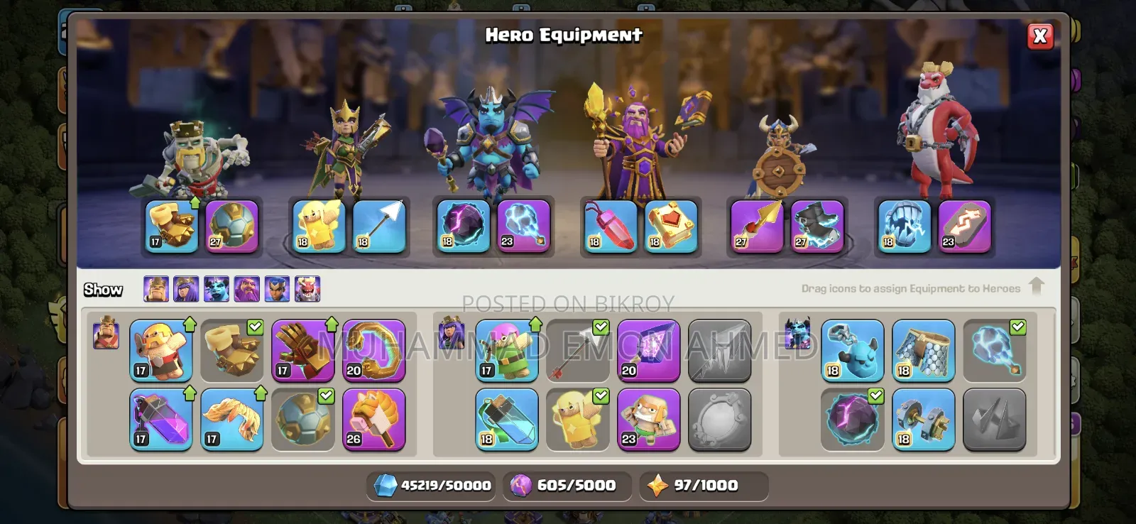 Clash of Clans TH18 Account – Max Heroes, 95% Max Base