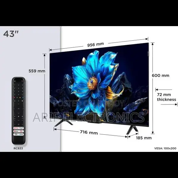 TCL 43P7K 43" Smart 4K UHD HDR QLED Google TV