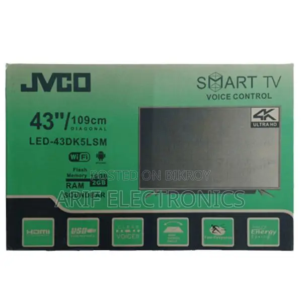 JVCO 43" Metal Body 4K Google Voice Control TV
