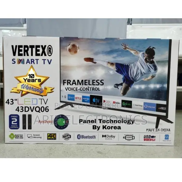 Vertex 43DVQ06 43" Voice Control Frameless TV