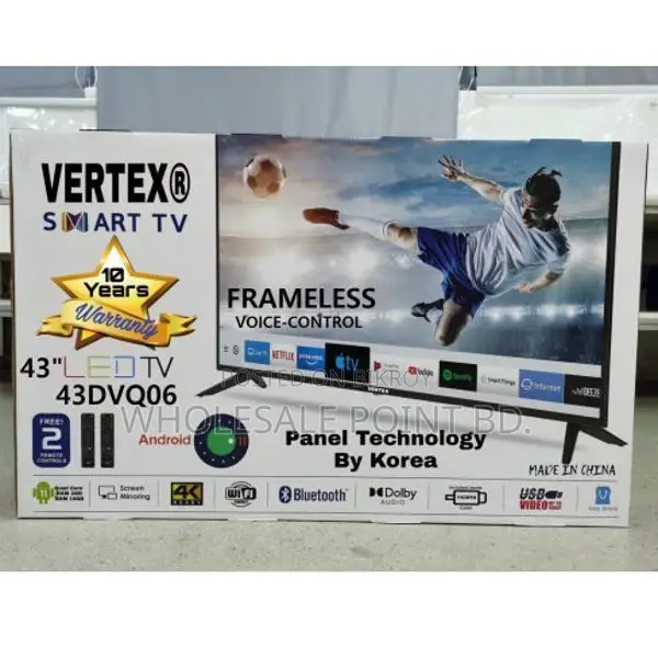 Vertex 43DVQ06 43" Voice Control Frameless TV