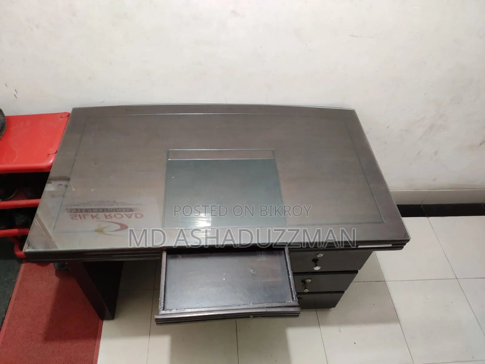 Table With Glass Office Executive