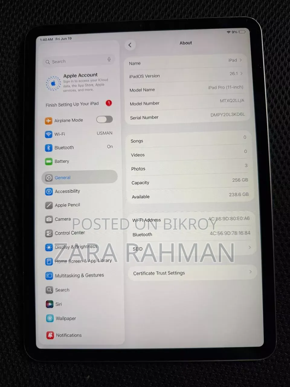 Apple iPad Pro 11 (2018) 256 GB Gray