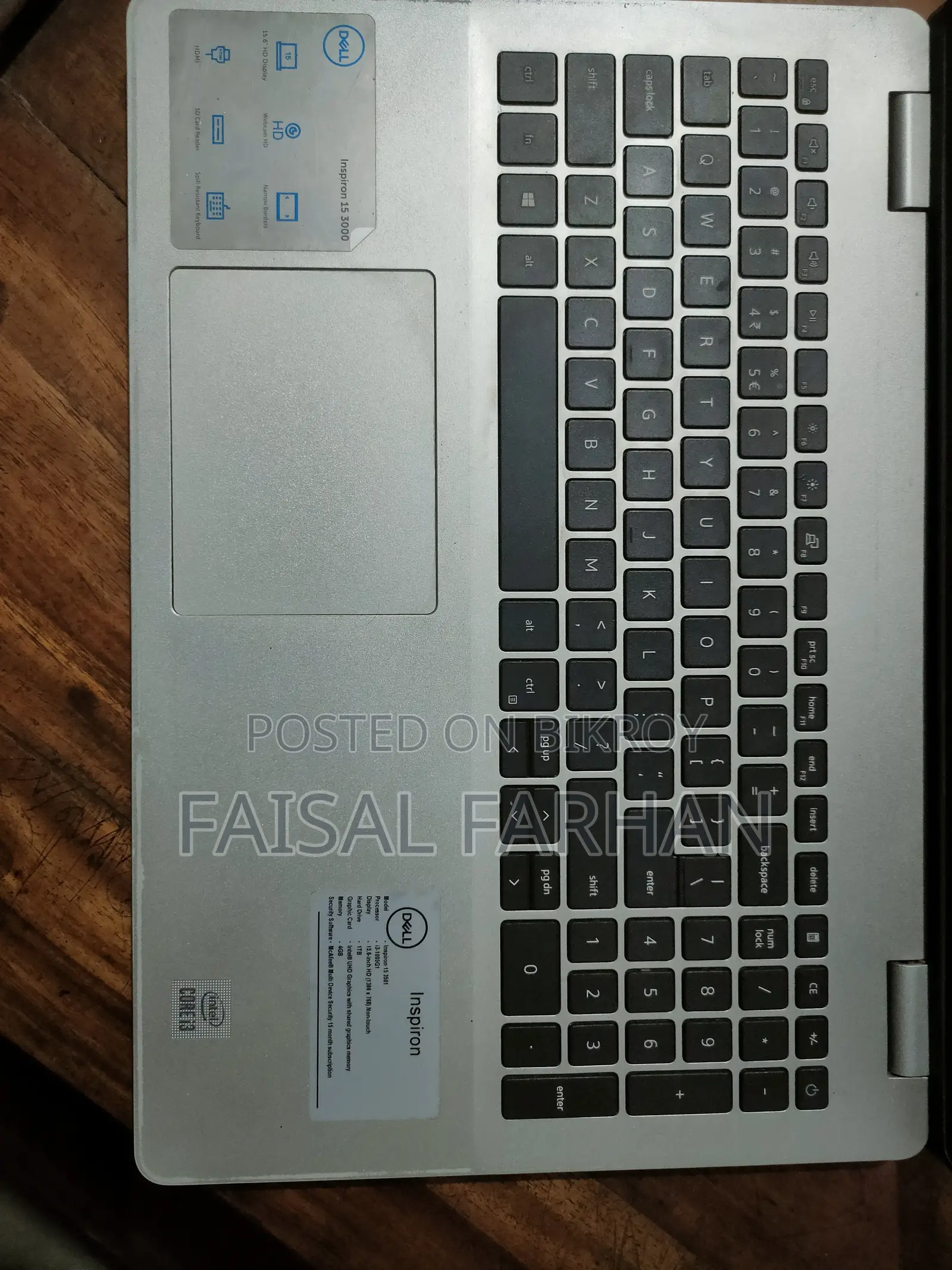 Laptop Dell Inspiron 15 3501 4GB Intel Core I3 SSD 256GB